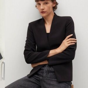 Jay Manual Unique Black Open Lined Blazer Size Medium